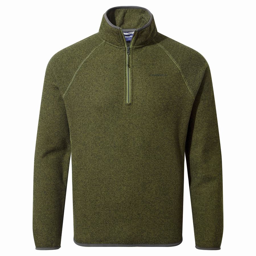 Men's Craghoppers Durrus Half Zip Sweaters Olive Green | TLE5621SR