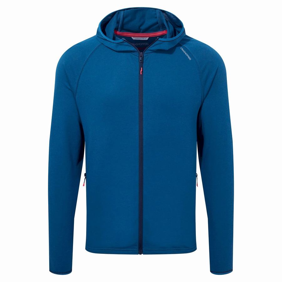Men's Craghoppers NosiLife Nepos Hooded T-Shirts Navy Blue | QHA555EF