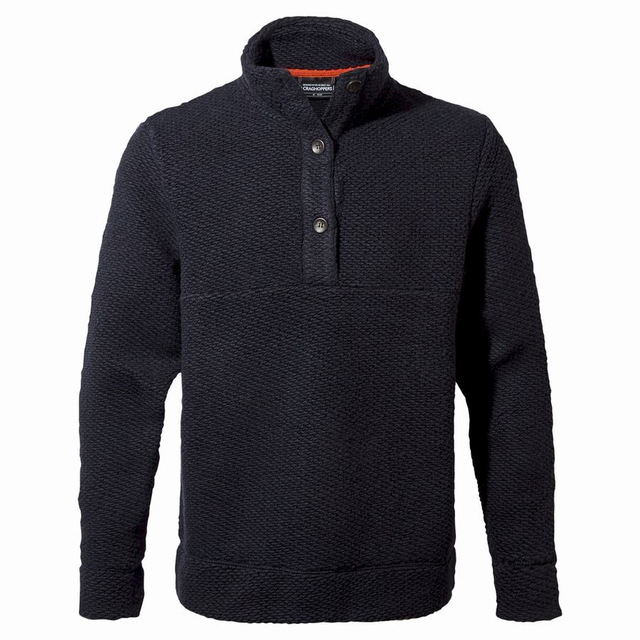 Men's Craghoppers Ramsay Overhead Pullover Sweaters Navy Blue | DVR772LM