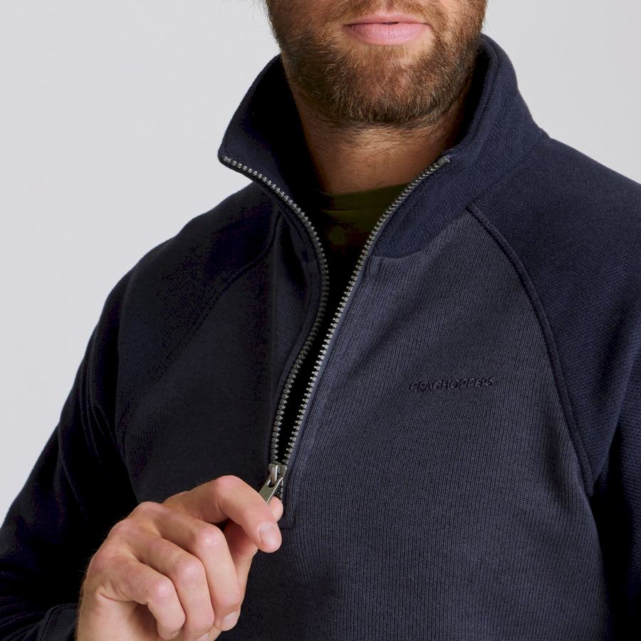 Men's Craghoppers Barker Half Zip Sweaters Grey Blue | XZM2346VJ