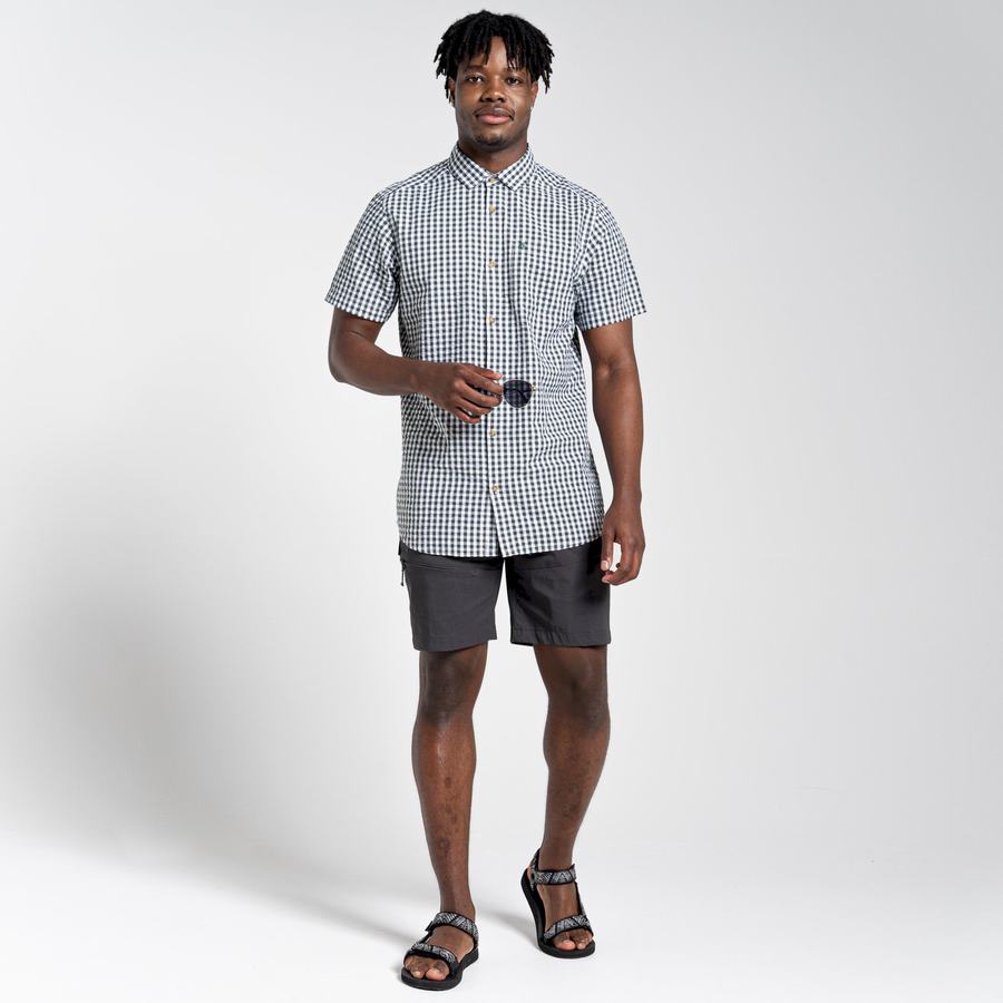 Men's Craghoppers Centro Short Sleeved Shirts Green | GYS3448NE