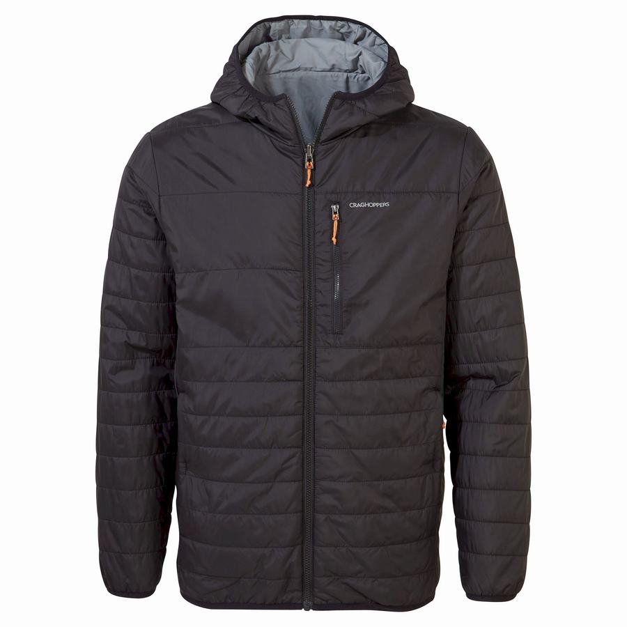 Men\'s Craghoppers Compresslite VI Hooded Jackets Black | HGH4812QO