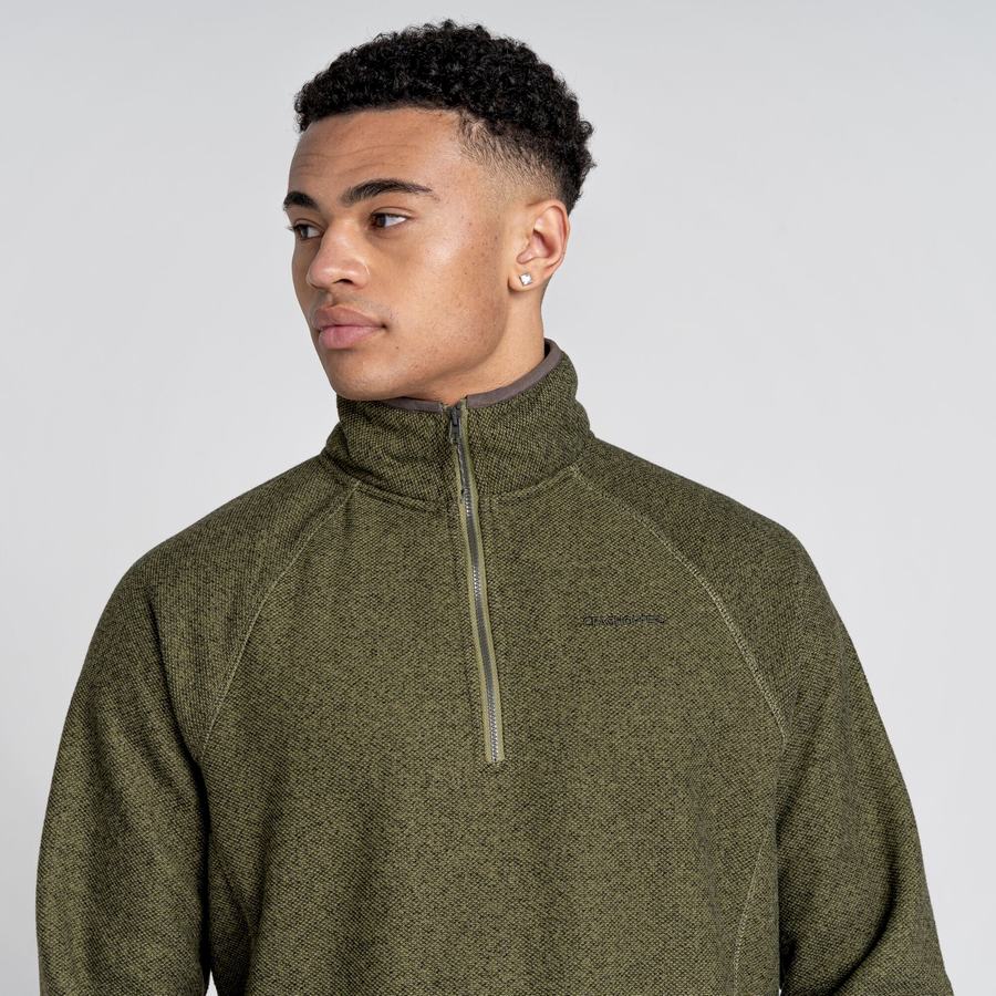 Men's Craghoppers Durrus Half Zip Sweaters Olive Green | TLE5621SR