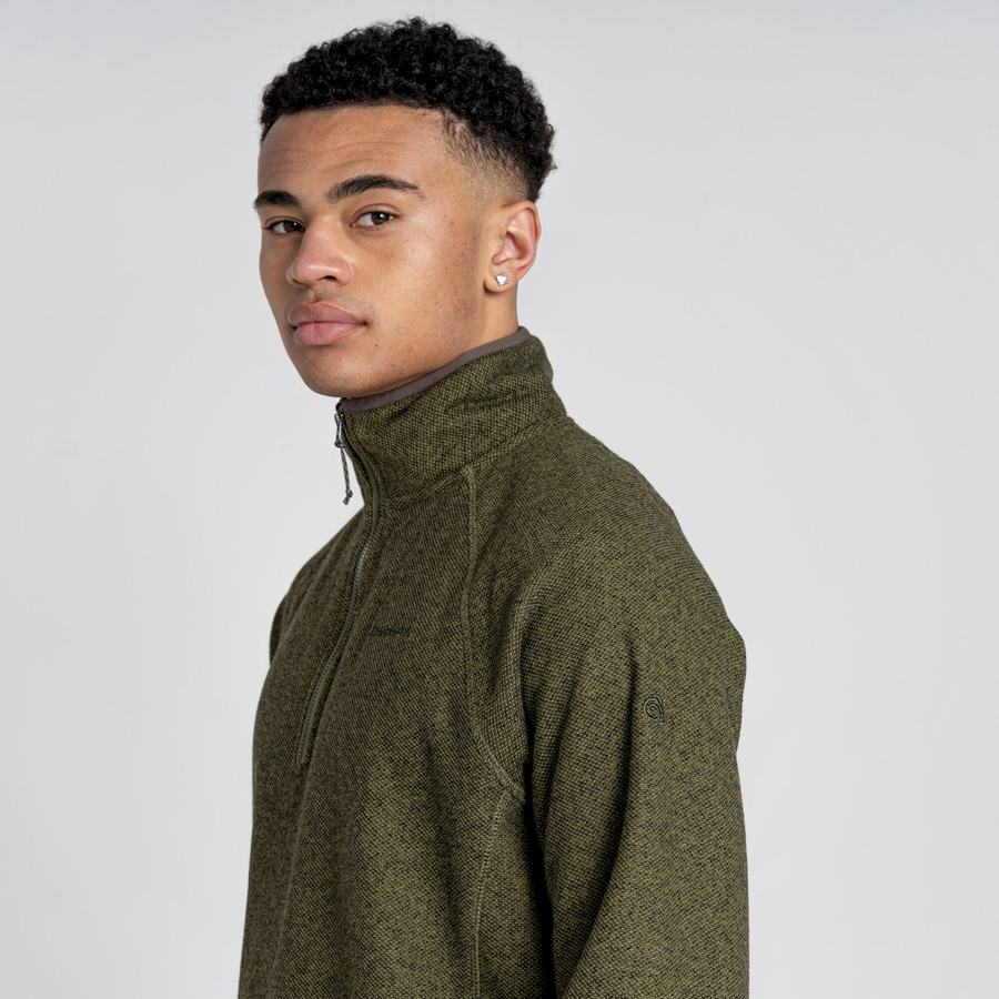 Men's Craghoppers Durrus Half Zip Sweaters Olive Green | TLE5621SR