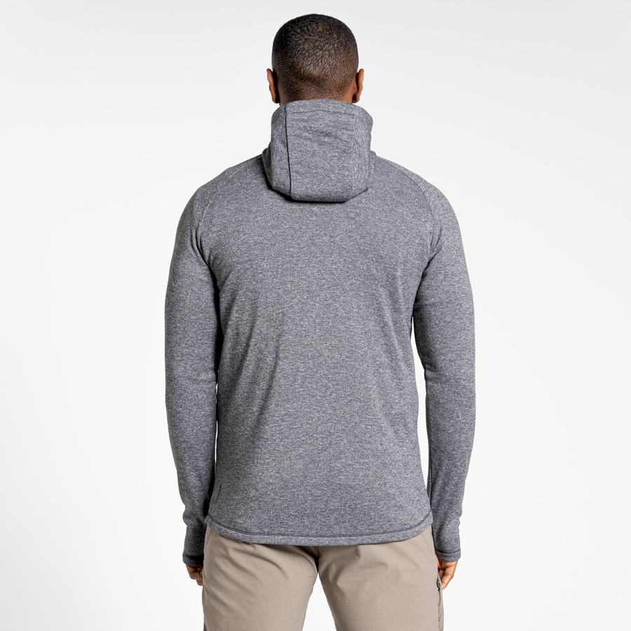 Men's Craghoppers Dynamic Hooded Half Zip Top T-Shirts Black | SAL1221JE