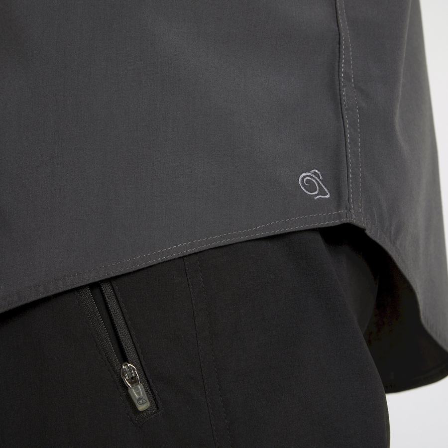 Men's Craghoppers Expert Kiwi Long Sleeved Shirts Dark Grey | ZAS2758WI