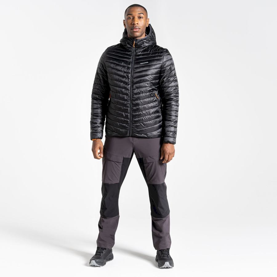 Men's Craghoppers Insulated ExpoLite Hooded Jackets Black Orange | PPJ6212VM