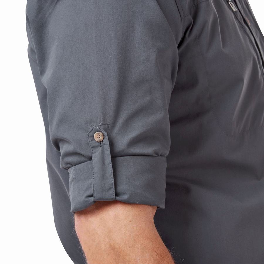 Men's Craghoppers Kiwi Boulder Long Sleeved Shirts Blue | YLE935XT