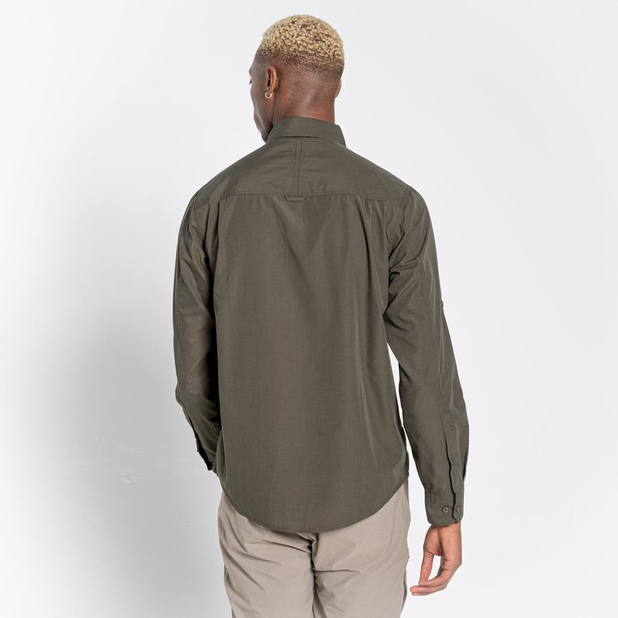Men's Craghoppers Kiwi Long Sleeved Shirts Green | YNZ194EV