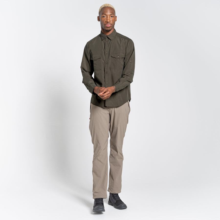 Men's Craghoppers Kiwi Long Sleeved Shirts Green | YNZ194EV
