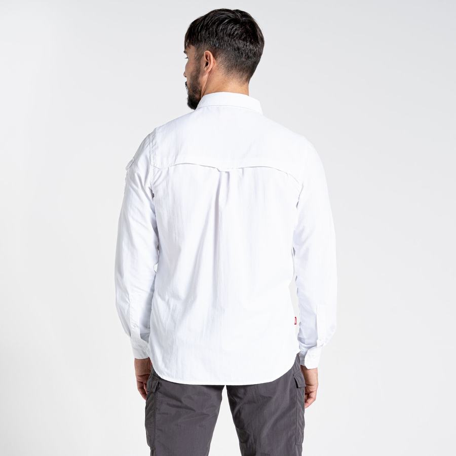Men's Craghoppers NosiLife Adventure II Long Sleeved Shirts White | WLP642BV