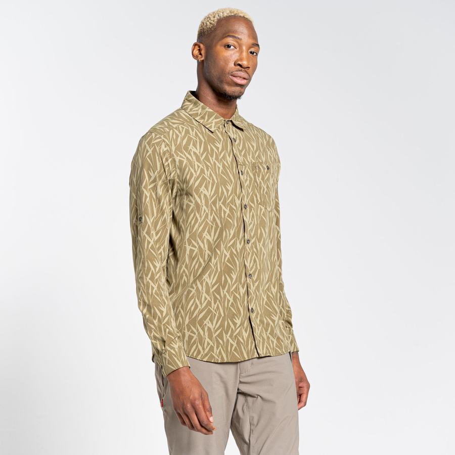 Men's Craghoppers NosiLife Pinyon Long Sleeved Shirts Green | KIG3029WF