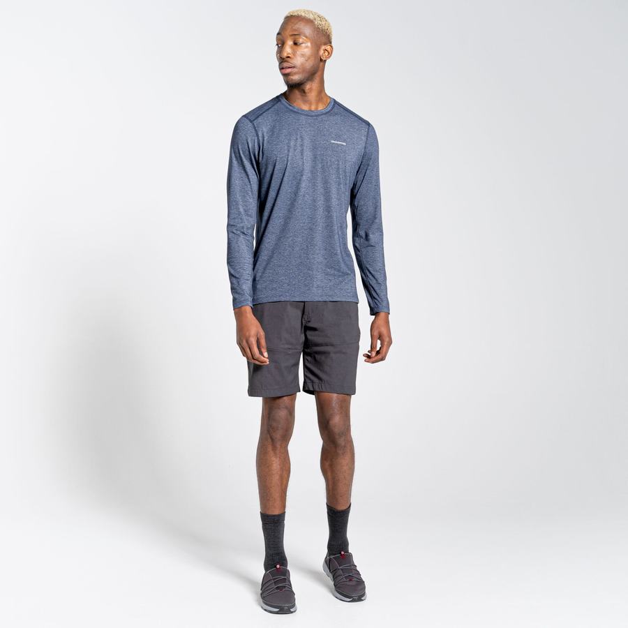 Men's Craghoppers NosiLife Talen Long Sleeved T-Shirts Navy | BHF4272SR