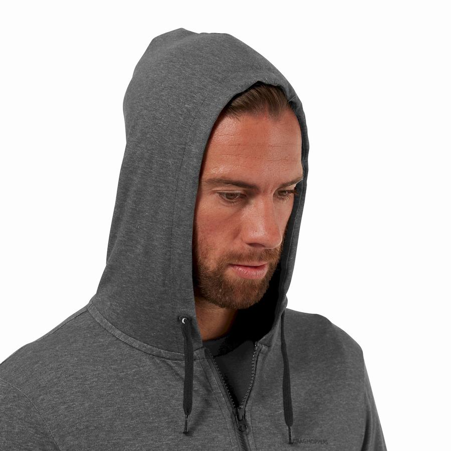 Men's Craghoppers NosiLife Tilpa Hooded T-Shirts Black | TOH3149VK