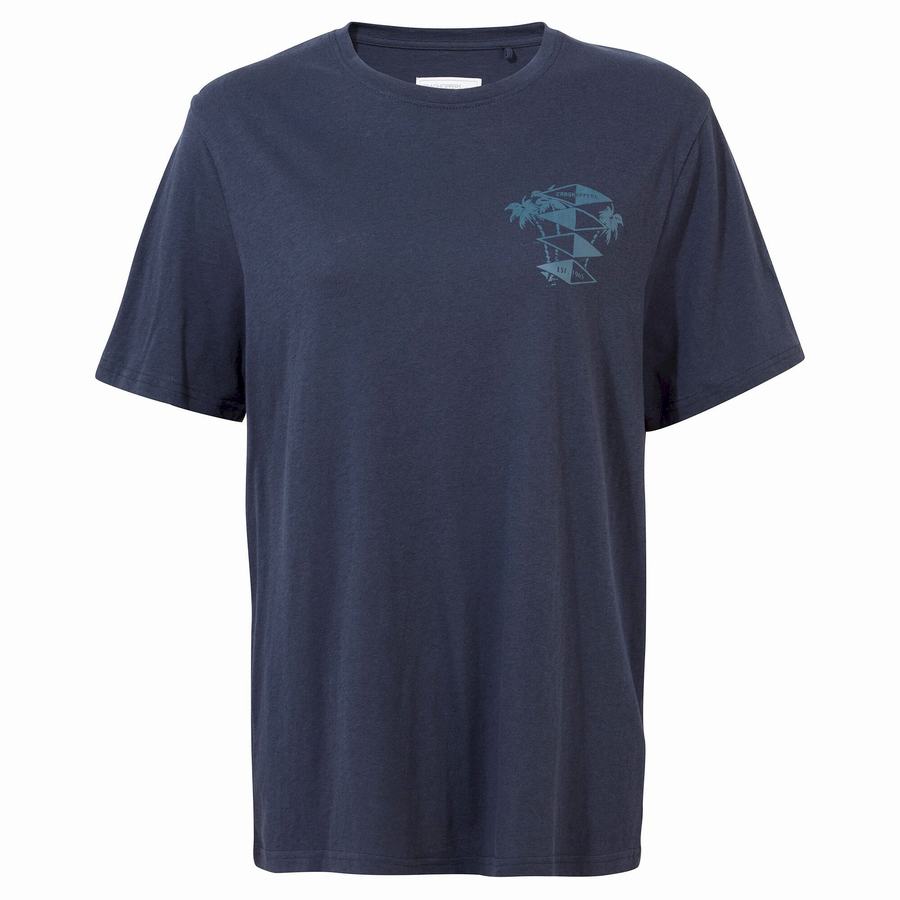 Men\'s Craghoppers Nosibotanical Sten Short Sleeved T-Shirts Blue Navy | KHS337CO
