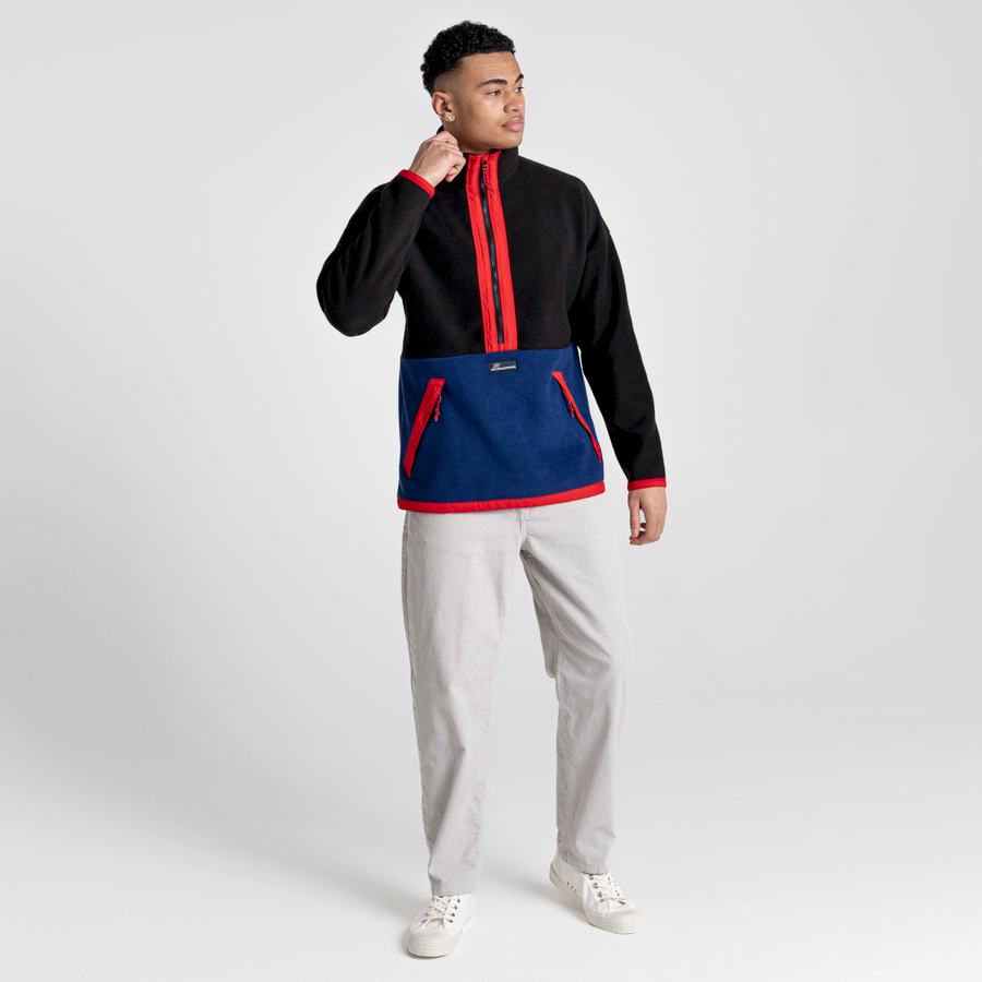 Men's Craghoppers Spindle Half Zip Sweaters Black Purple Blue | RQA6414AF