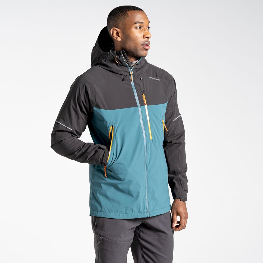 Men's Craghoppers Waterproof Dynamic Jackets Black Green | APN3085VH
