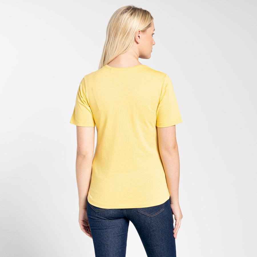Women's Craghoppers Ally Short Sleeved T-Shirts Yellow | XOM6862LL