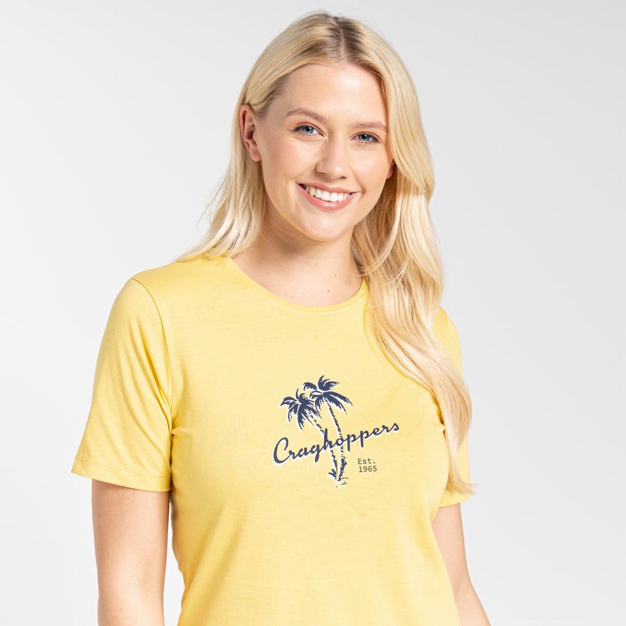 Women's Craghoppers Ally Short Sleeved T-Shirts Yellow | XOM6862LL