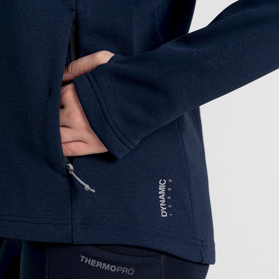 Women's Craghoppers Dynamic Pro Half Zip Sweaters Blue Navy | WXA975HZ