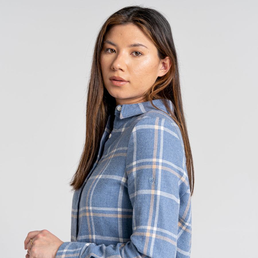 Women's Craghoppers Emie Long Sleeved Shirts Blue | EJH6999WP