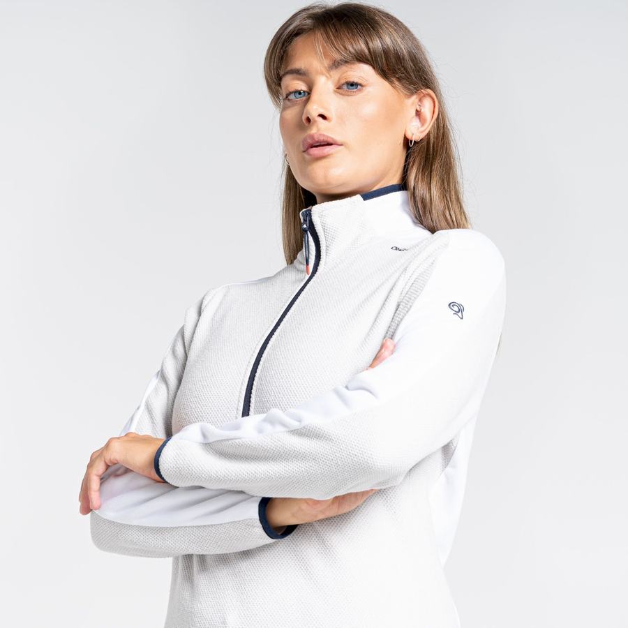 Women's Craghoppers Minerva Half Zip Sweaters Grey White | HNR399VM
