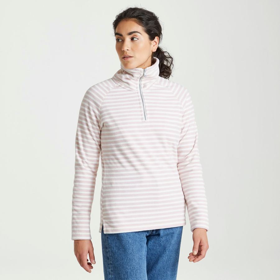 Women's Craghoppers Natalia Half Zip Sweaters Purple Stripes | EPH7196ZW