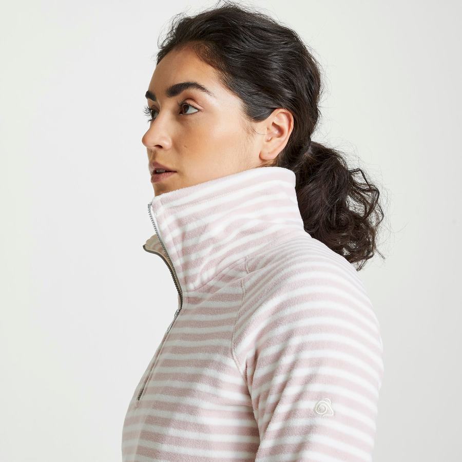 Women's Craghoppers Natalia Half Zip Sweaters Purple Stripes | EPH7196ZW