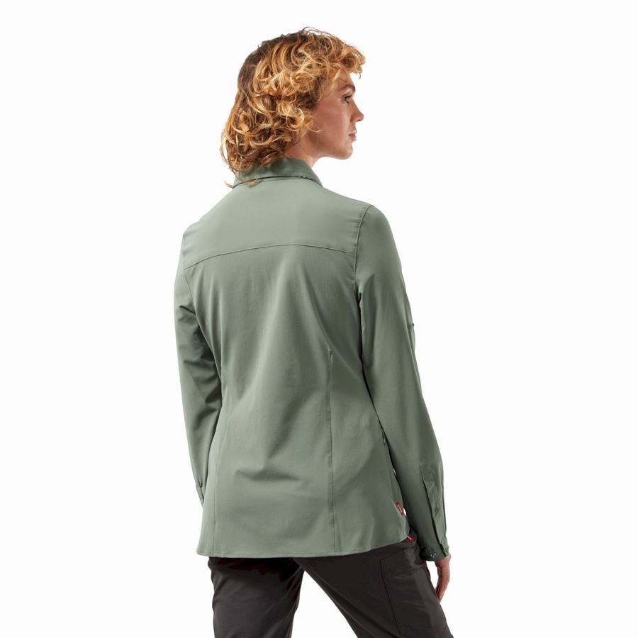 Women's Craghoppers NosiLife Pro III Long Sleeved Shirts Olive | WBO9287SZ
