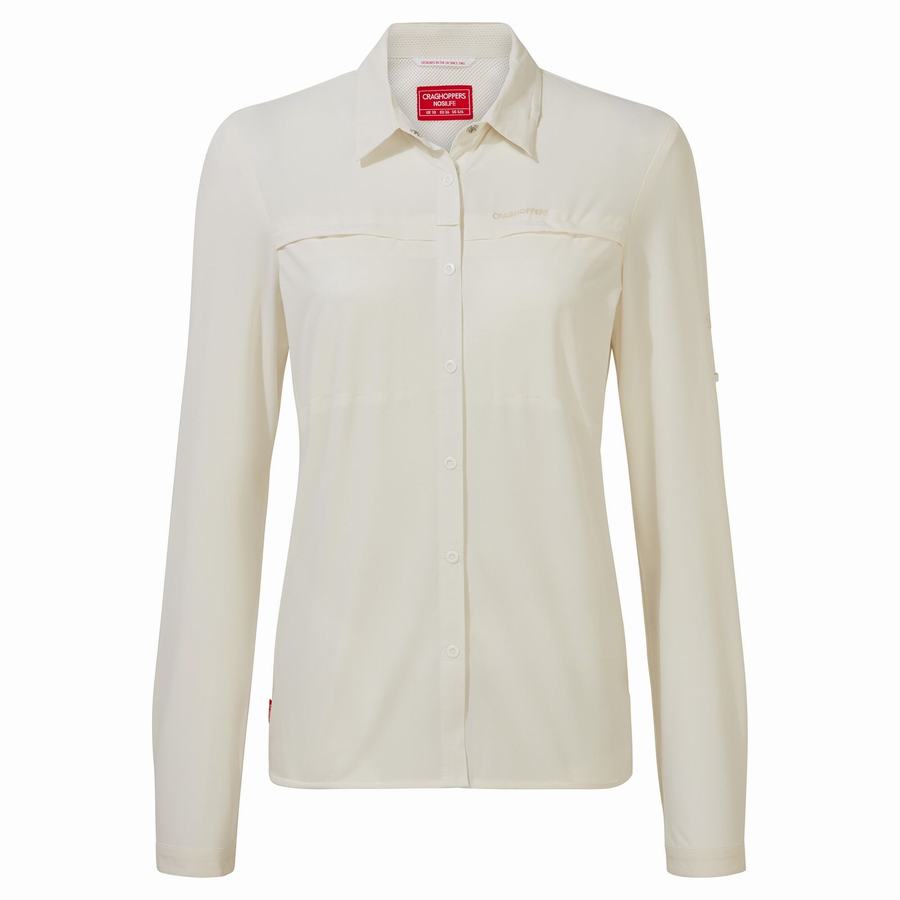 Women's Craghoppers NosiLife Pro IV Long Sleeved Shirts White | BCT243XD