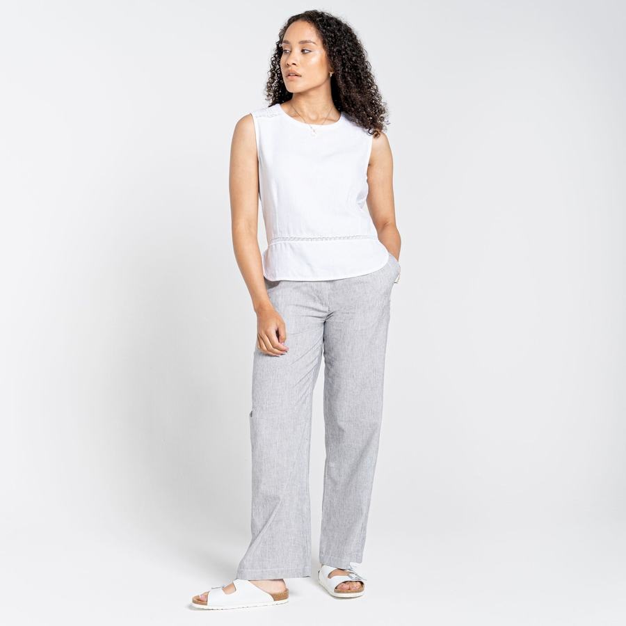 Women's Craghoppers Nosibotanical Bonita Vest T-Shirts White | CON4560EQ
