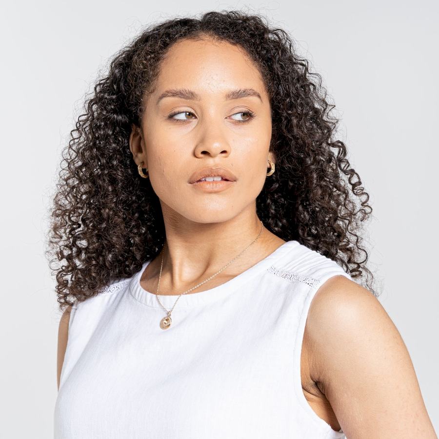 Women's Craghoppers Nosibotanical Bonita Vest T-Shirts White | CON4560EQ