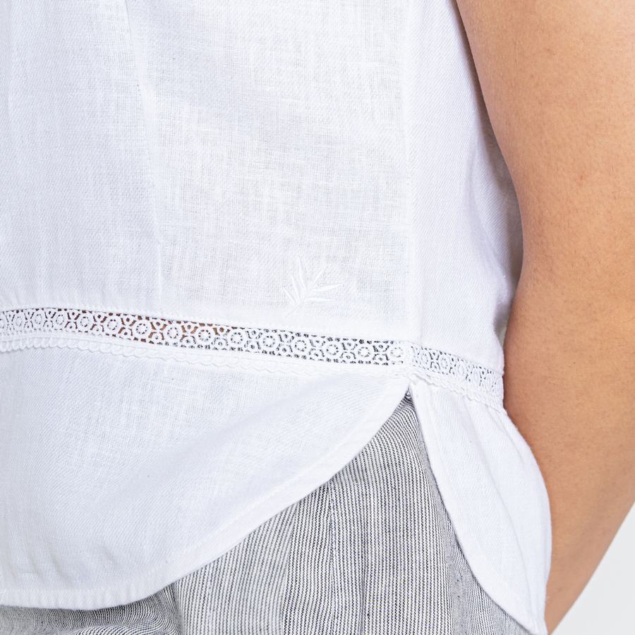 Women's Craghoppers Nosibotanical Bonita Vest T-Shirts White | CON4560EQ