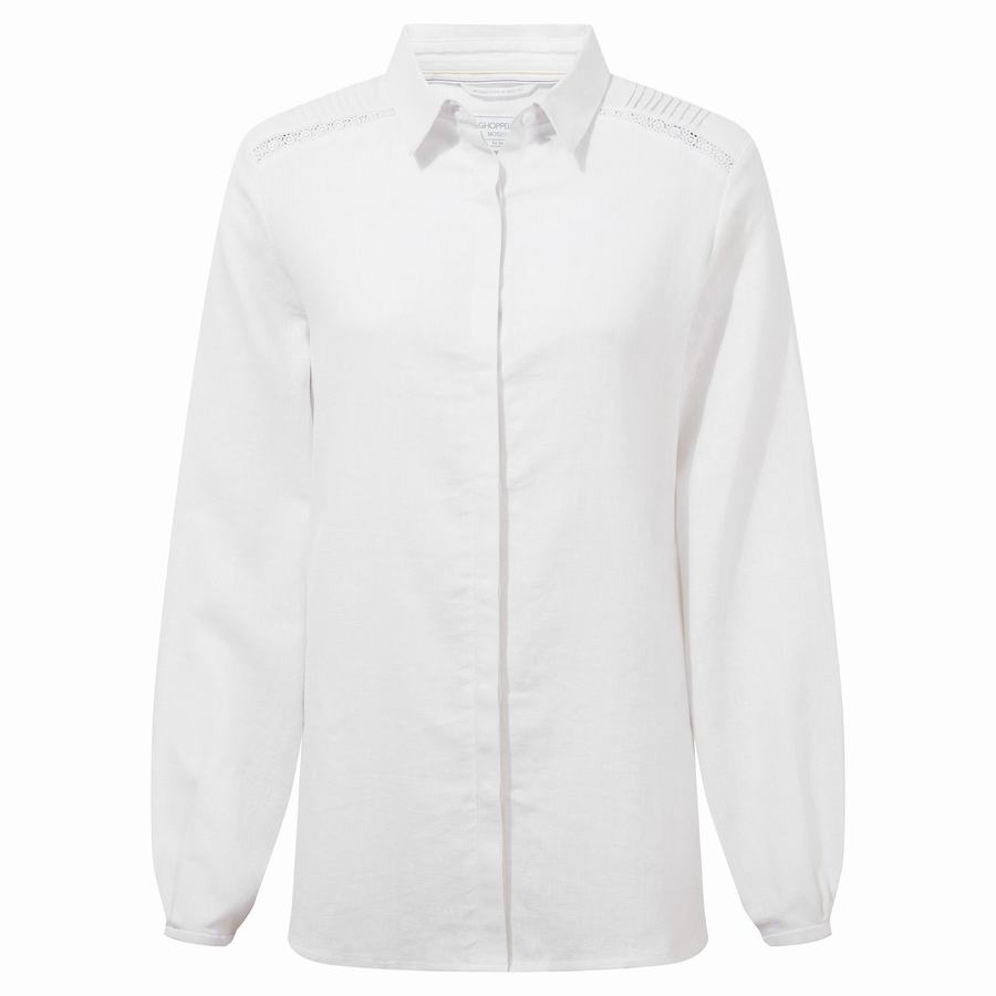 Women's Craghoppers Nosibotanical Bralio Shirts White | HIP5628DX
