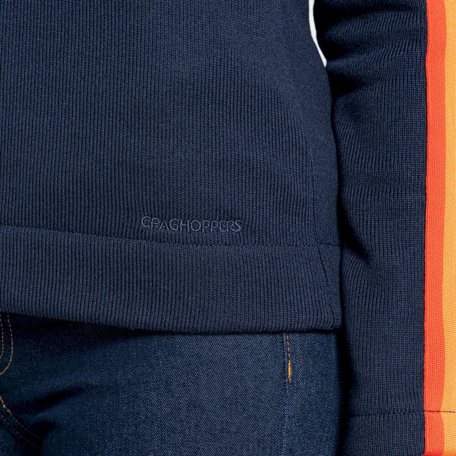 Women's Craghoppers Pinalla Crew Neck Sweatshirts Blue Navy | AYM6245CU