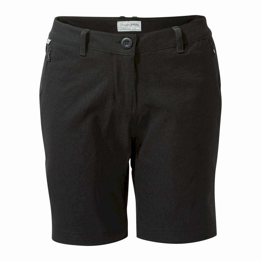 Women's Craghoppers Stretch Kiwi Pro III Shorts Black | LZC6650EP