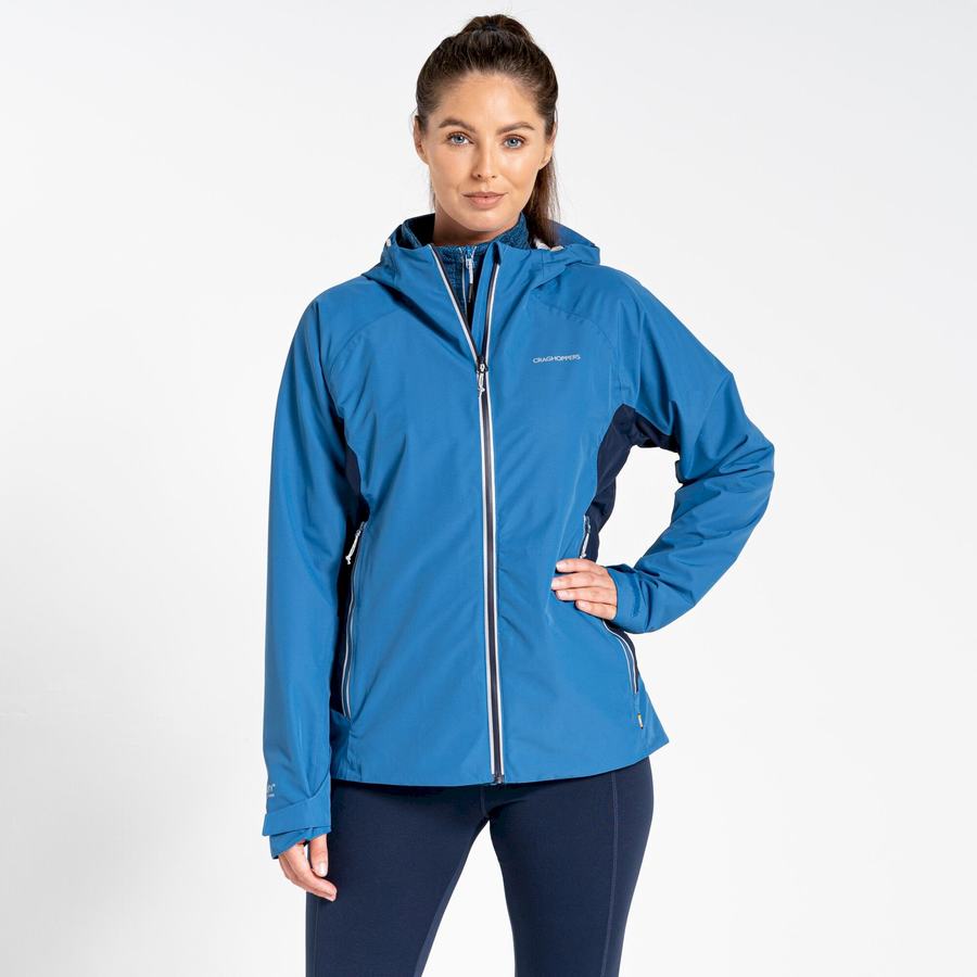 Women\'s Craghoppers Waterproof Atlas Jackets Blue Navy | JAN748FE
