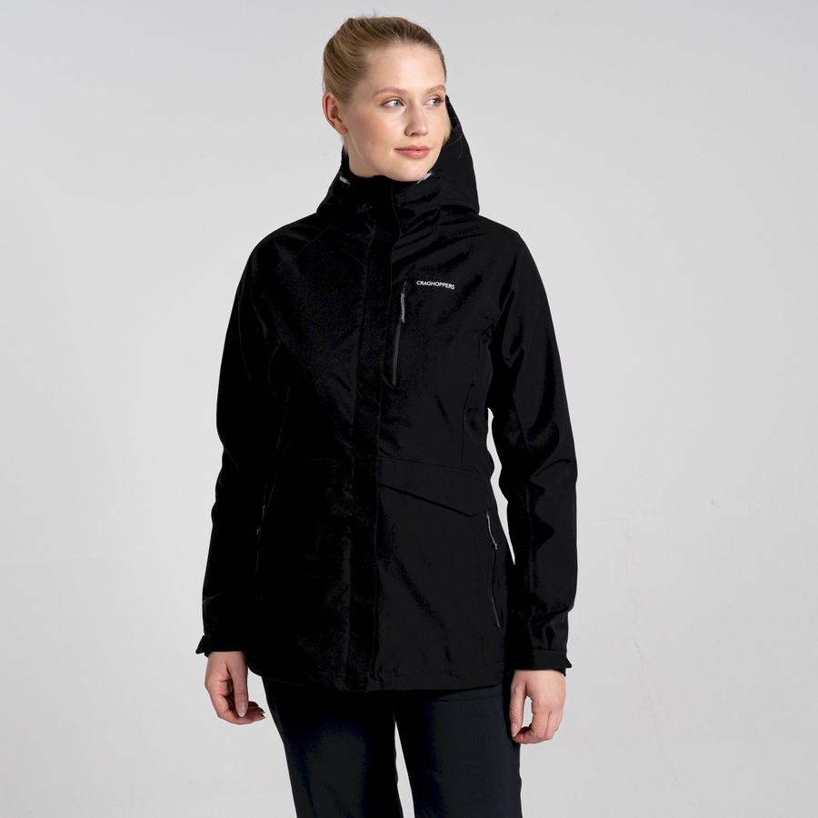 Women\'s Craghoppers Waterproof Caldbeck Jackets Black | KID7853OK